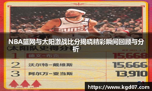 NBA篮网与太阳激战比分揭晓精彩瞬间回顾与分析